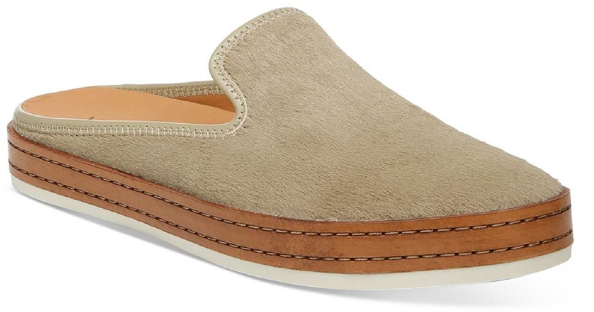 Vince Canella Calf Hair Slip On Mules in White Lyst