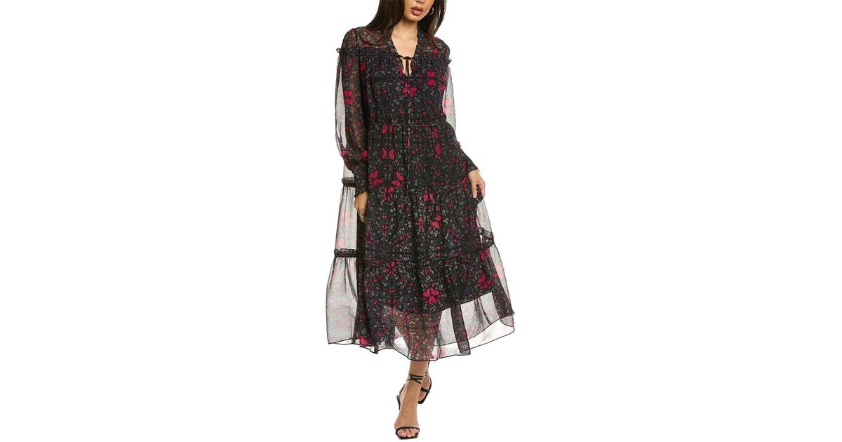 Ted Baker Ellyah Midi Dress in Black | Lyst