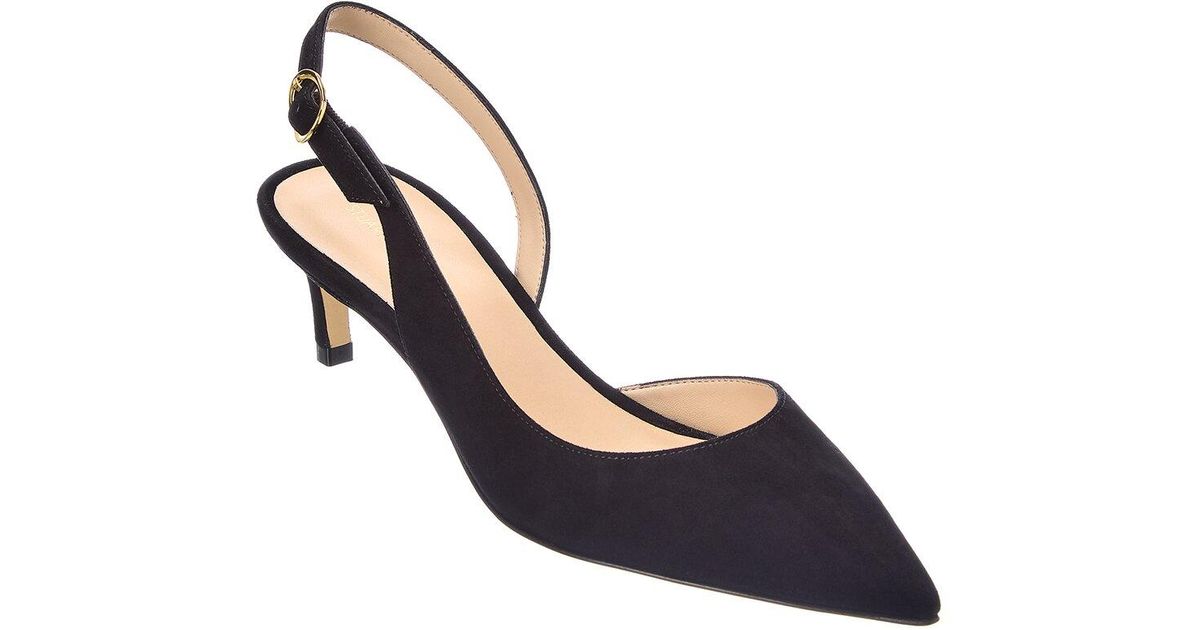 black suede slingback pumps