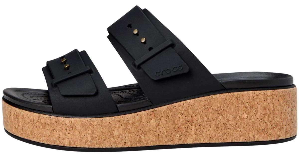 Crocs™ Brooklyn Cork Buckle Sandals 211252-001 in Blue | Lyst