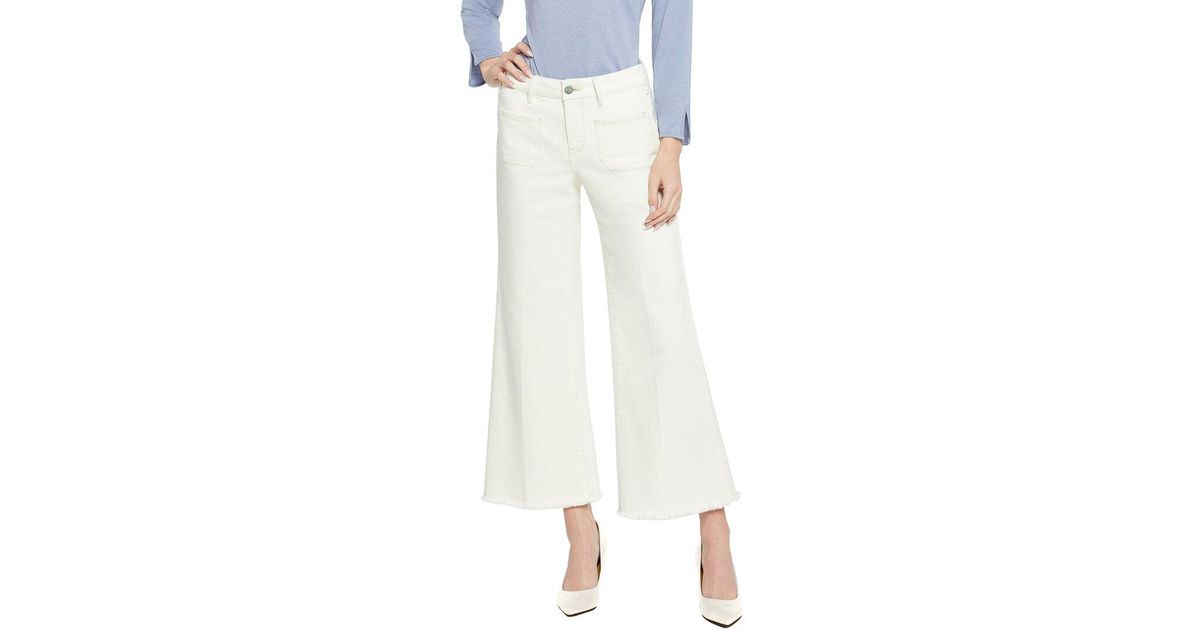 NYDJ Patchie Major Wide Leg Ankle Jean in White | Lyst