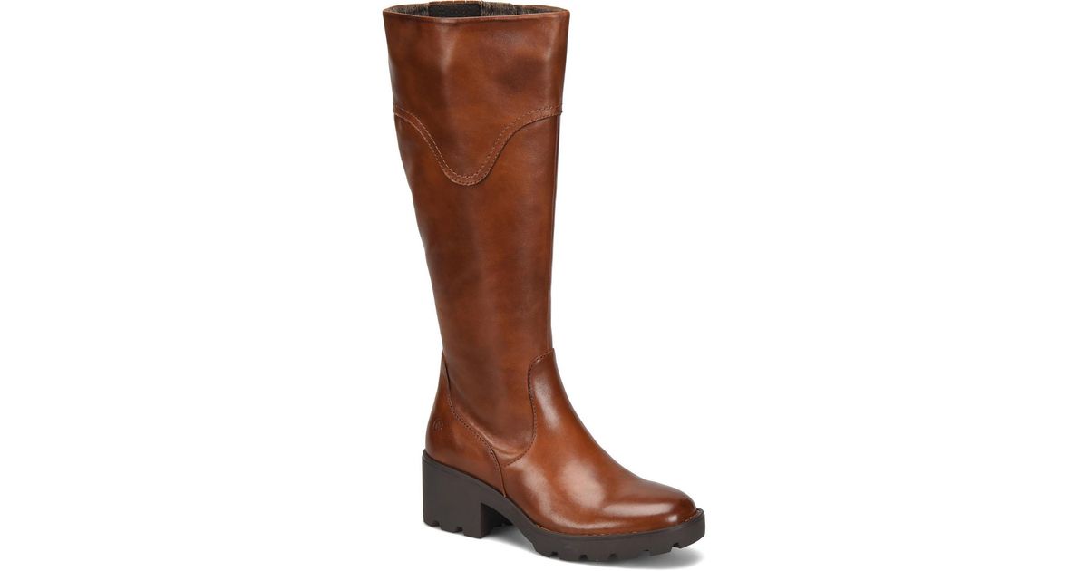Born Gabriella Leather Tall Knee-high Boots in Brown | Lyst