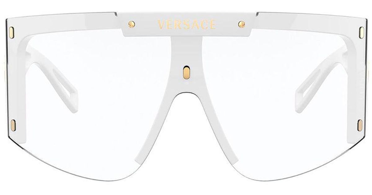 Versace Ve 4393 401/1w Shield Sunglasses in White Lyst
