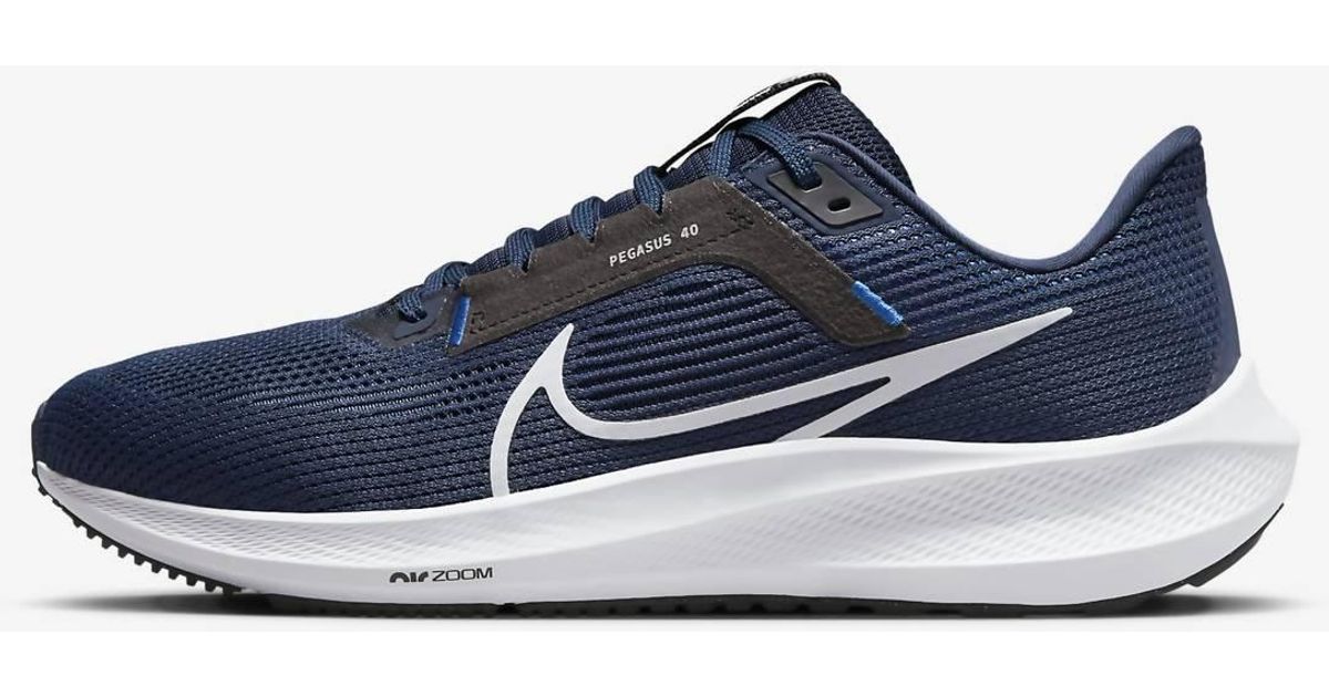 Nike Pegasus 40 Road Running Shoes In Midnight Navy/black/racer Blue