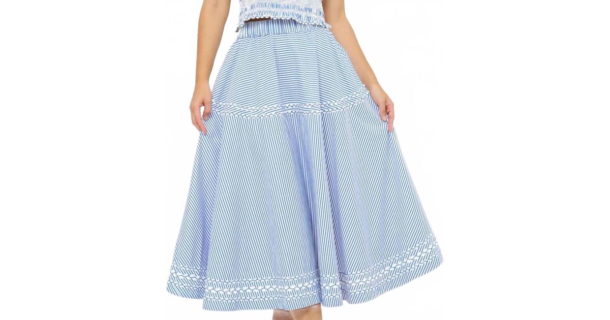 Ric Rac Purse Pattern Oliphant Olivia Pin-Stripe Skirt in Blue | Lyst