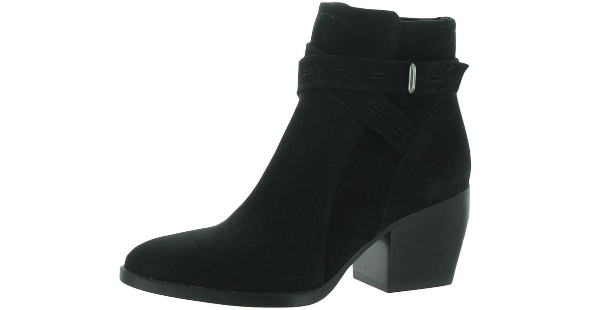 Naturalizer Fenya Strappy Stacked Heel Ankle Boots in Black Lyst