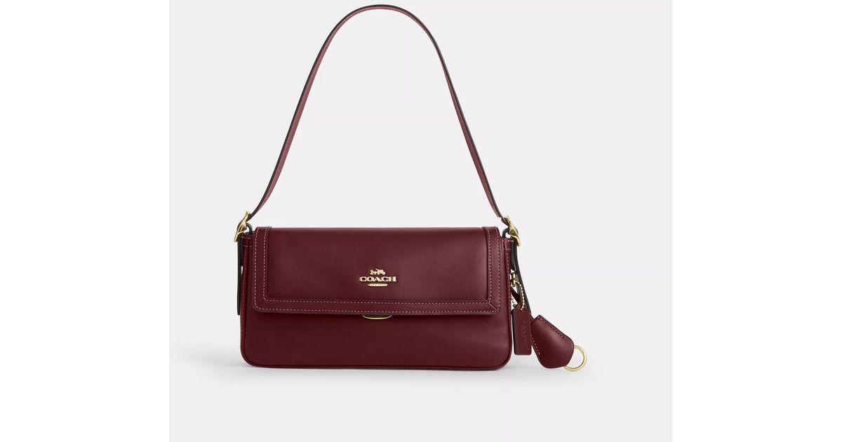 COACH Etta Small Flap Shoulder Bag in Red | Lyst