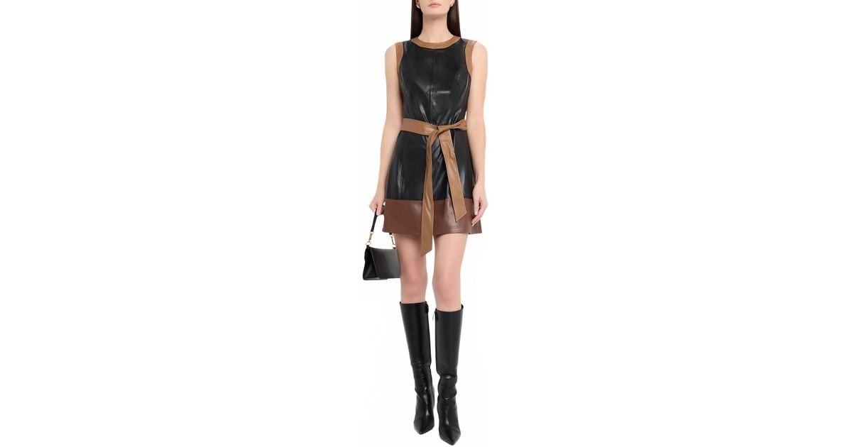 Shoshanna Shanti Faux-Leather Mini Dress | Lyst Shoshanna Shanti Faux-Leather Mini Dress | Lyst