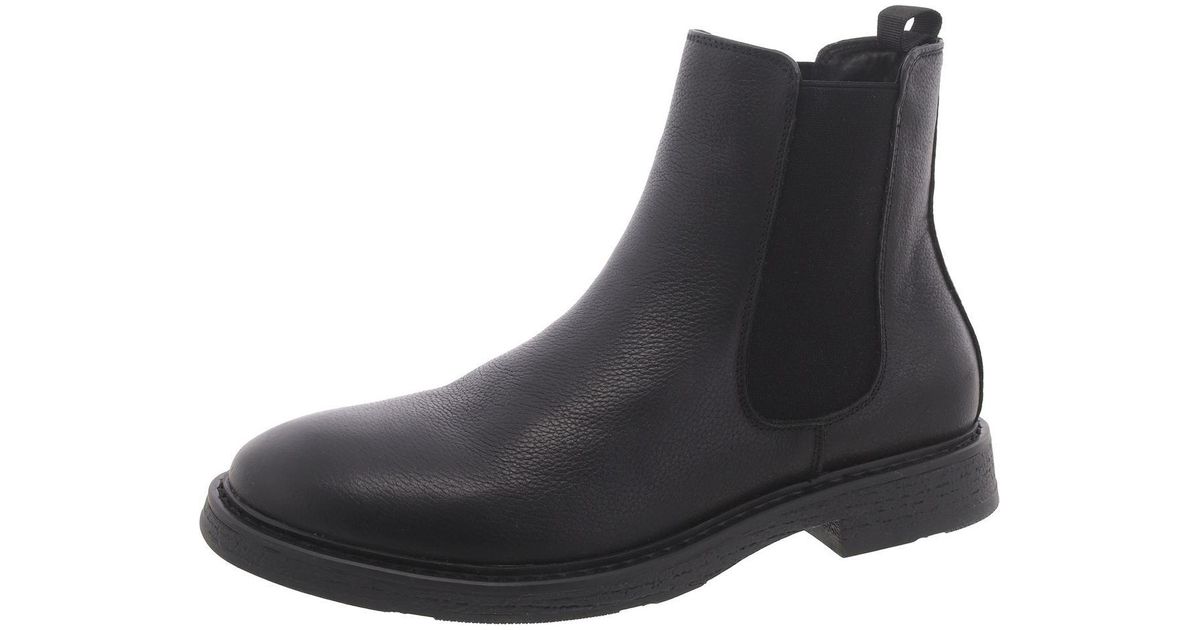 Steve Madden Leather Ankle Chelsea Boots in Black for Men | Lyst