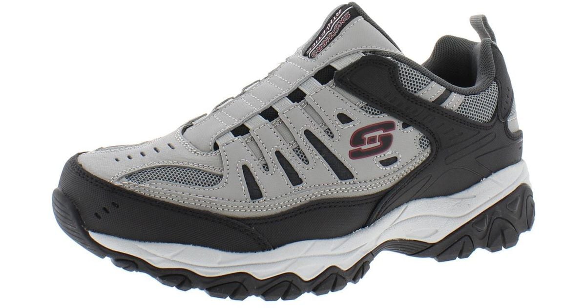 Skechers After Burn Slip On Flexible Running Shoes in Gray for Men | Lyst