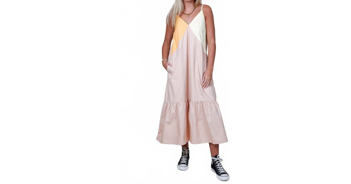 English Factory Colorblock Maxi Dress in Pink | Lyst