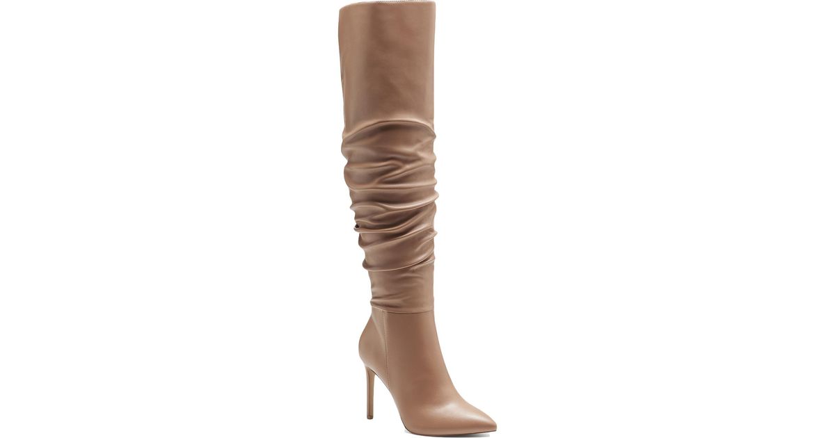 INC Iyonna Slouchy Faux Leather Overtheknee Boots in Brown Lyst