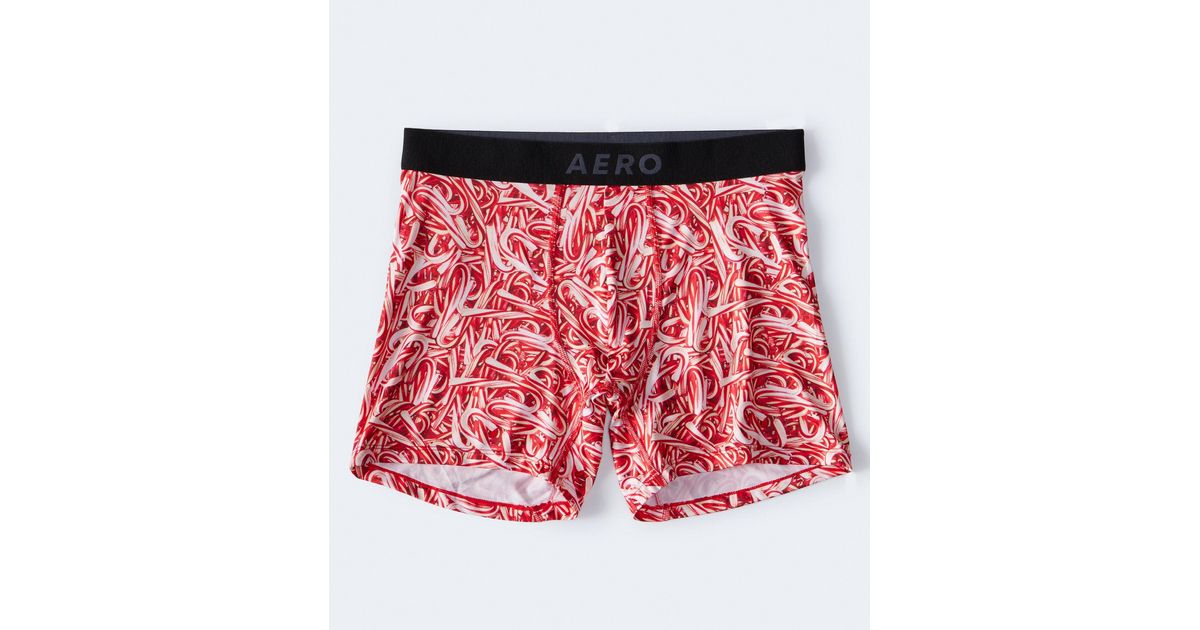 Aéropostale Candy Cane 4.5 Performance Knit Boxer Briefs in Red