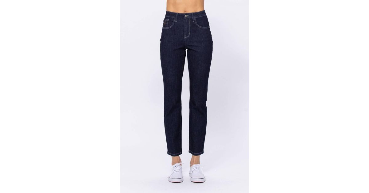 Judy Blue High Waist Garment Dyed Raw Hem Dad Jean (Extended Sizes) main image 0