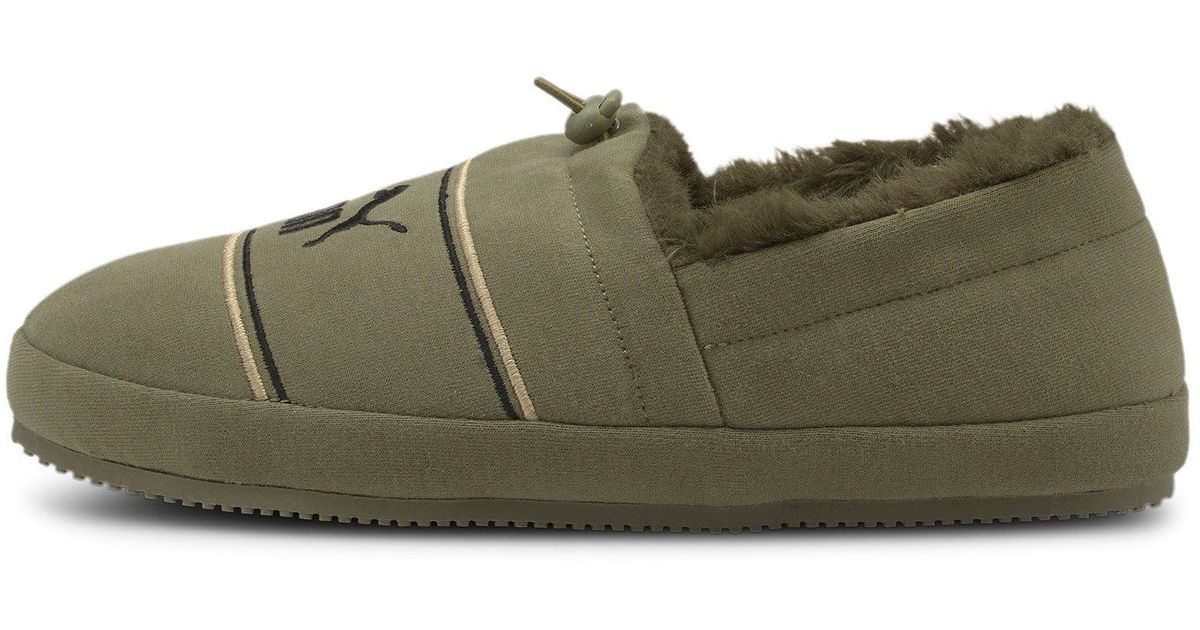 PUMA Fur Tuff Mocc Jersey Slippers in Green for Men - Lyst