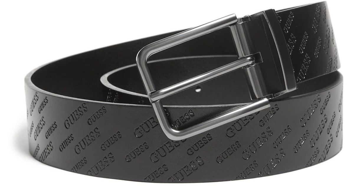 Guess Factory Reversible Logo Belt in Black for Men Lyst