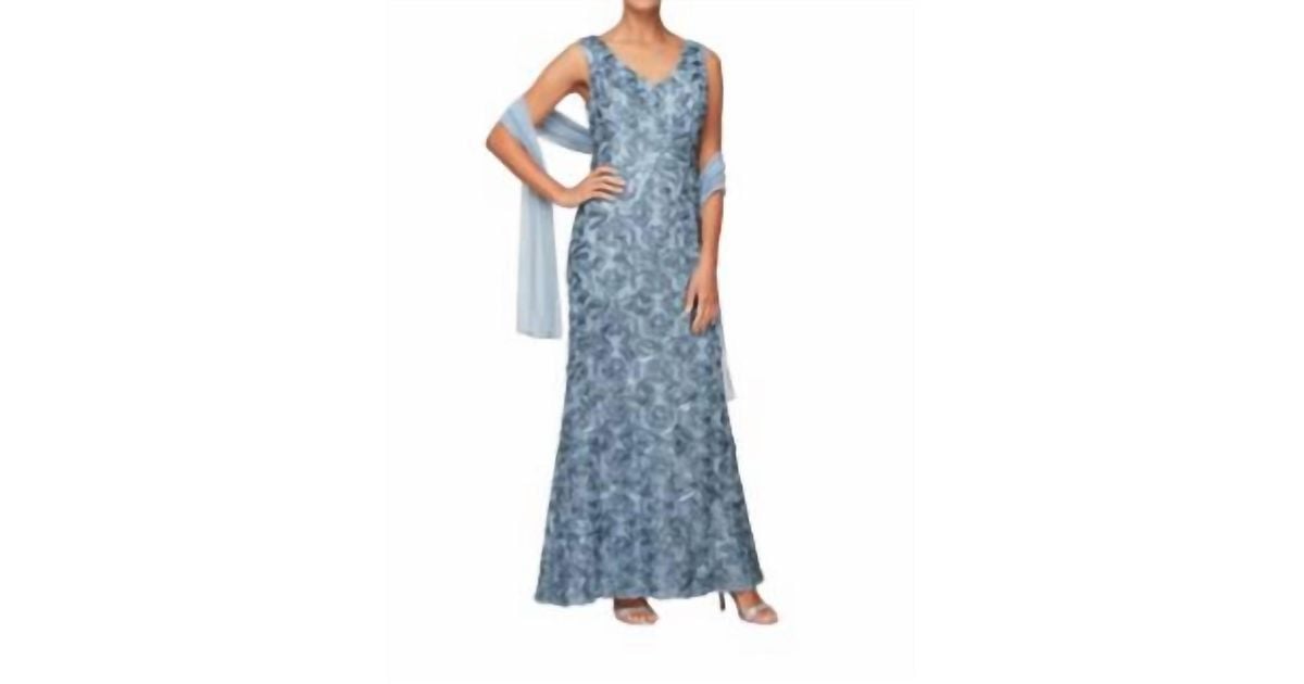 Alex evenings outlet floral soutache gown