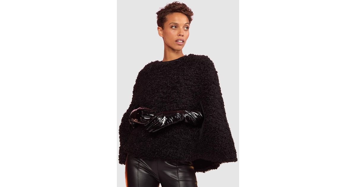 Cynthia Rowley Faux Fur Capelet in Black Lyst