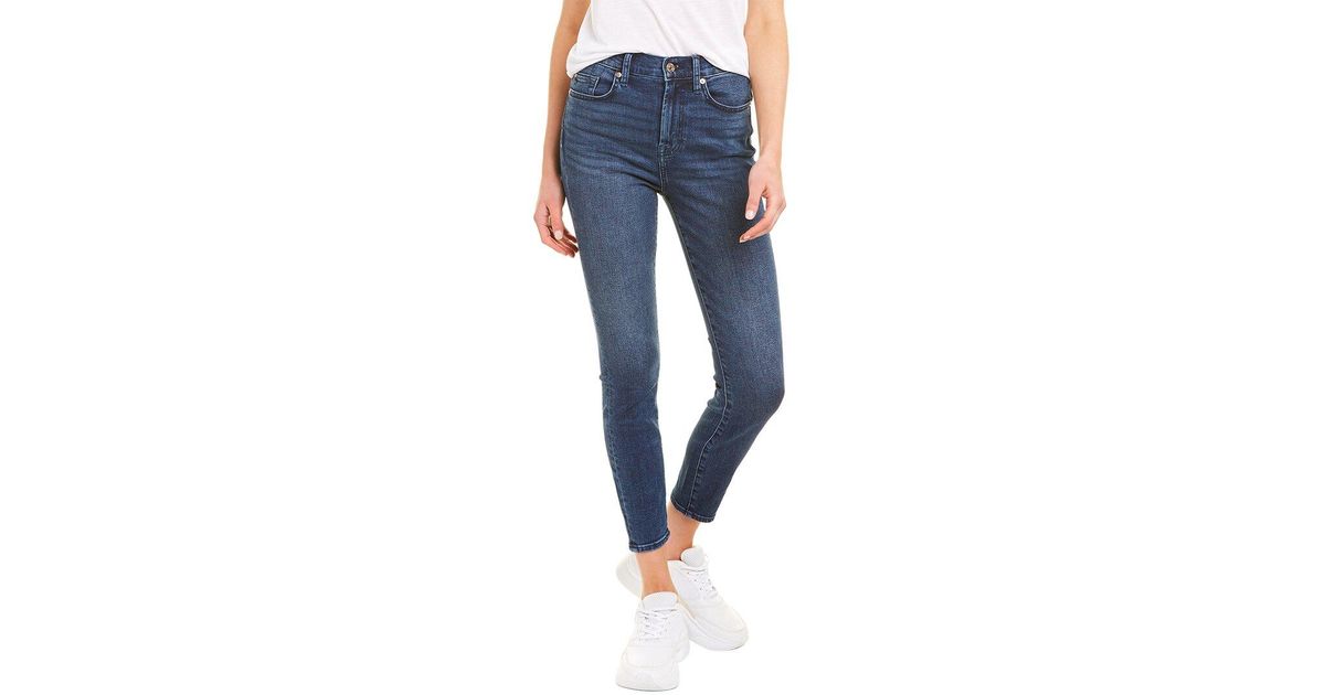 7 For All Mankind Cotton Gwenevere Sonoma High-rise Ankle Jea in Blue ...