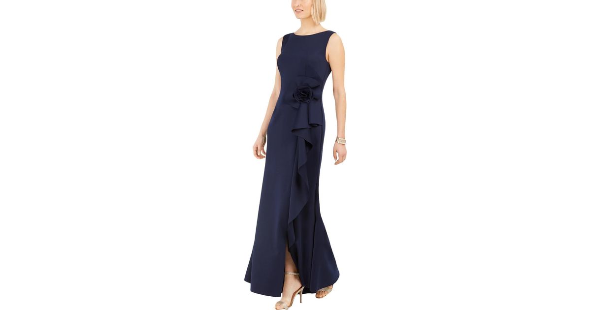 Jessica Howard Petites Ruffled Long Maxi Dress in Blue Lyst