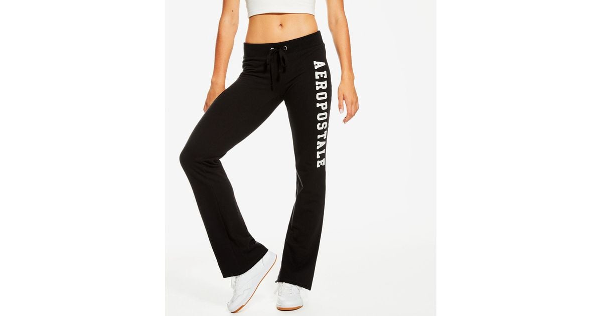 Aéropostale Logo Fit & Flare Sweatpants in Black | Lyst