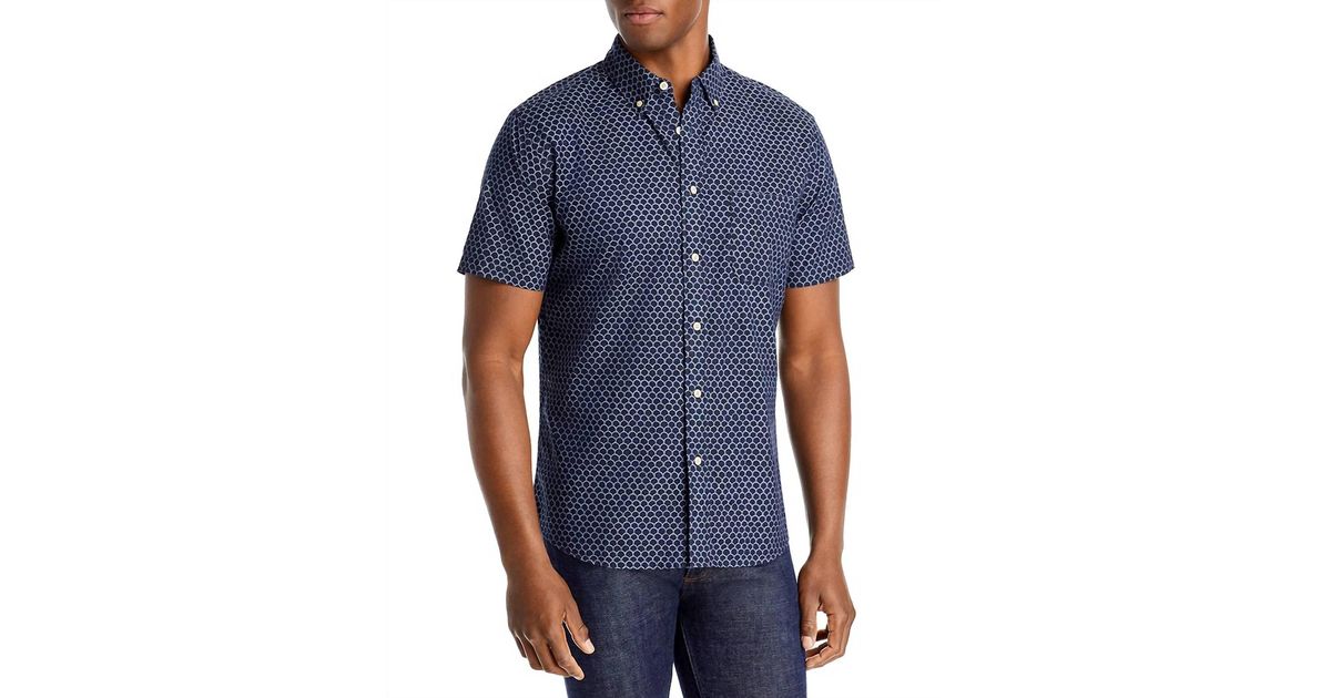 Faherty Playa Regular Fit Button Down Stretch Shirt In Midnight in Blue for Men Lyst