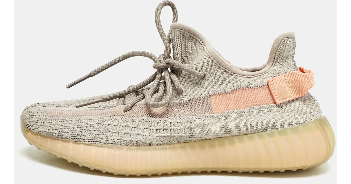 Text Tile Material Yeezy Knit Fabric Boost 350 V2 True Form Sneakers Size 42 in Natural ...