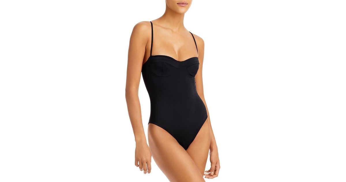 Haight Vintage Solid Adjustable One piece Swimsuit In Black Lyst