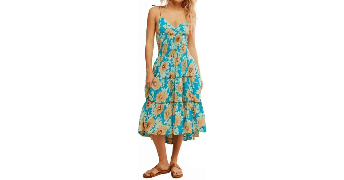 Free People Adriel Midi Dress in Blue | Lyst