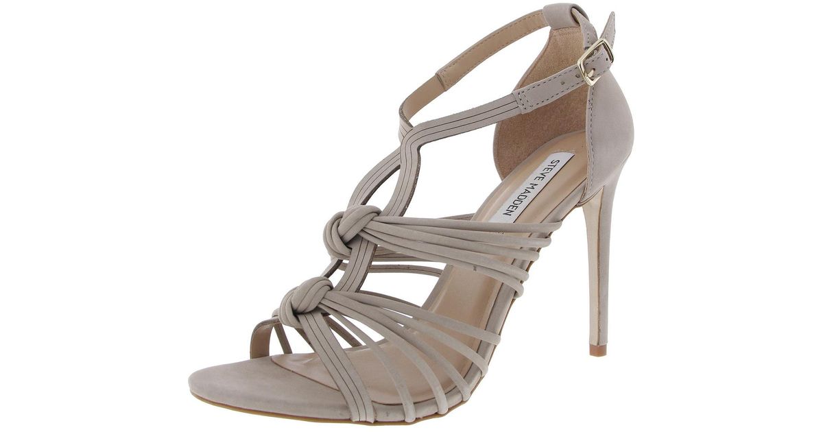 Steve Madden Lydia Adjustable Nubuck Heels in Gray | Lyst