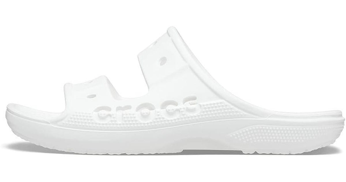 Crocs™ Baya Two-Strap Slide Sandals in White | Lyst