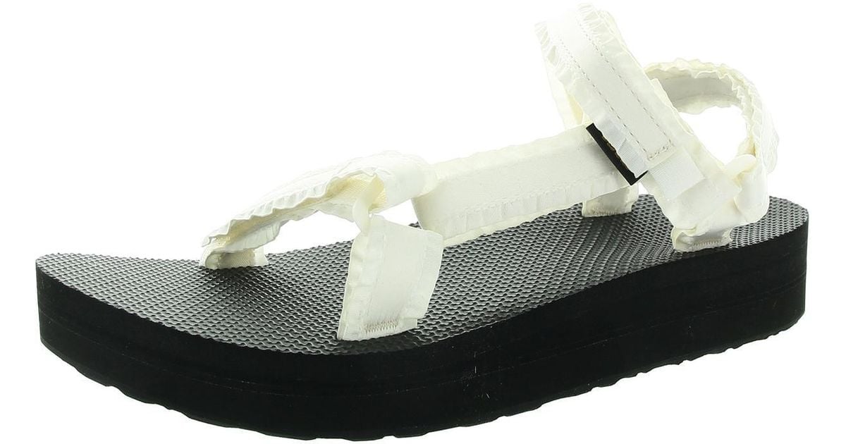 Canvas Womens White Teva Sandals Teva Ruffled Canvas Sport Sandals