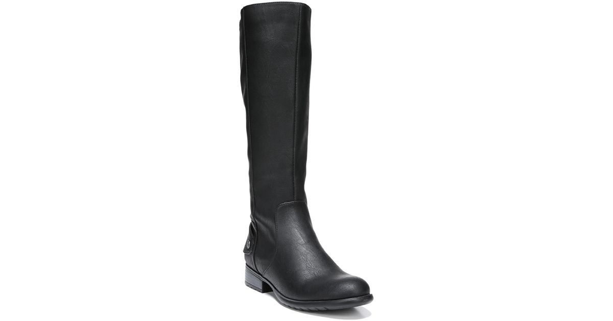 LifeStride Xandy Wide Calf Faux Leather Riding Boots in Black | Lyst