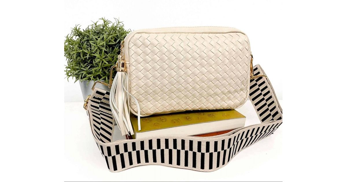 Wrenlee Woven Flap Crossbody: Cream main image 0
