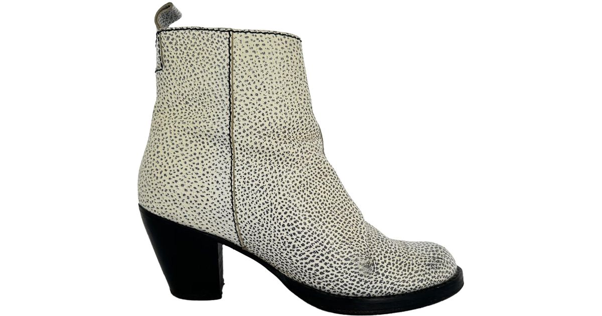 Acne Studios Textured Zip-Up Ankle Boots in Gray | Lyst