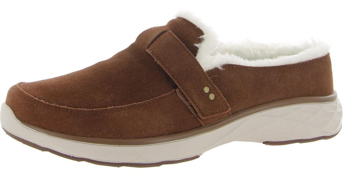 ryka faux fur slip on mules
