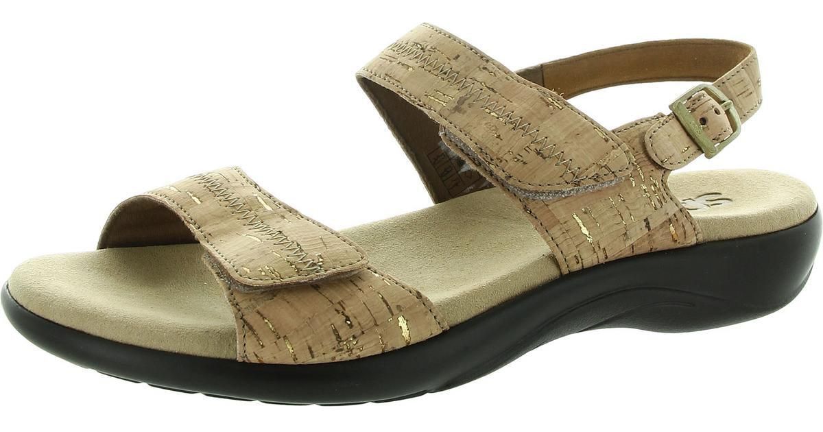 SAS Buckle Cork Slingback Sandals in Green | Lyst