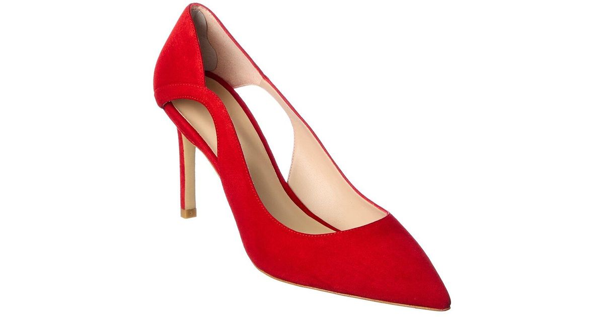Stuart Weitzman Mariposa 85 Suede Pump In Red Lyst