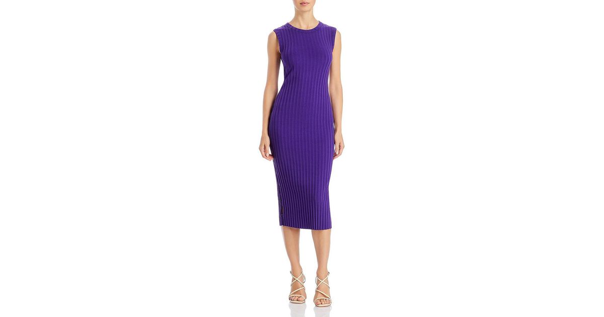 Cotton Citizen Cut Out Ribbed Midi Dress in Purple Lyst