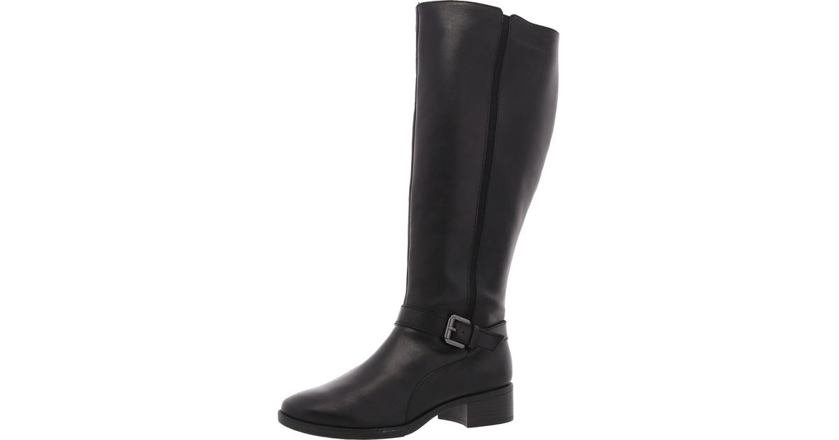 Easy Spirit Esnadette Wide Calf Leather Knee High Boots in Black Lyst
