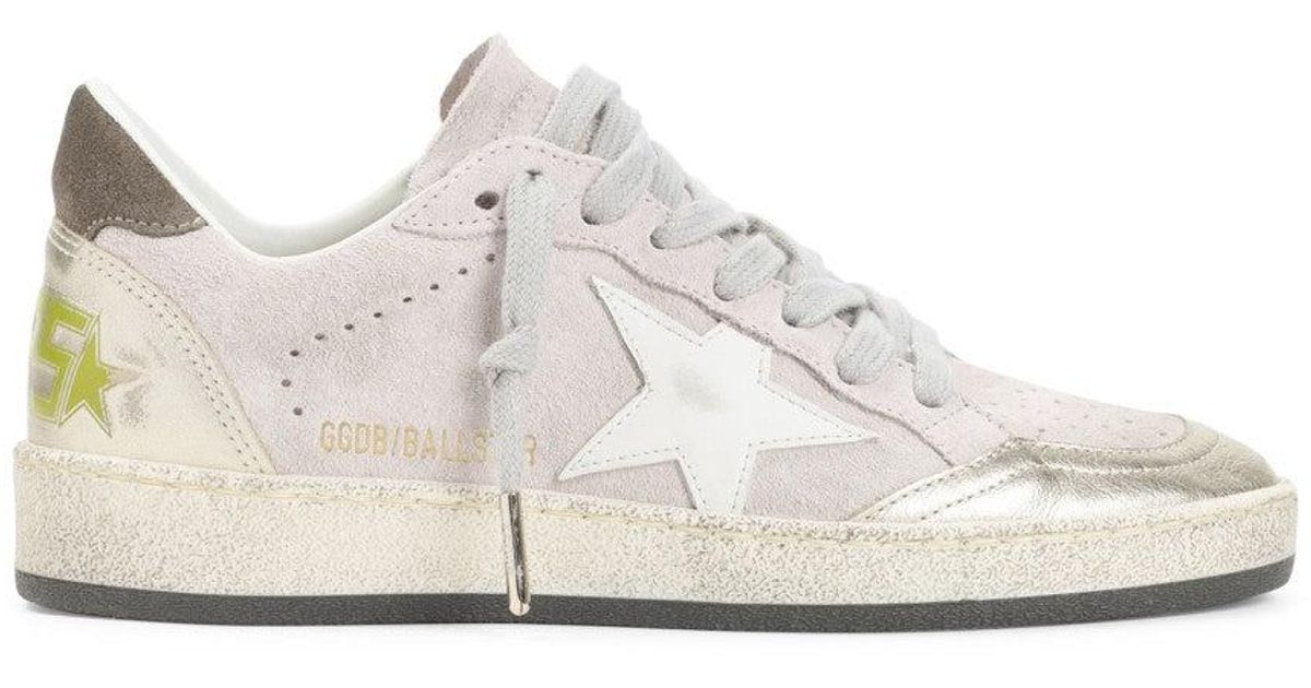 Golden Goose Ballstar Cow Leather Sneakers in White | Lyst