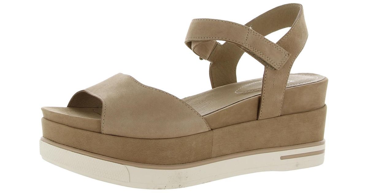 Eileen Fisher Beck Suede Summer Platform Sandals in Brown | Lyst