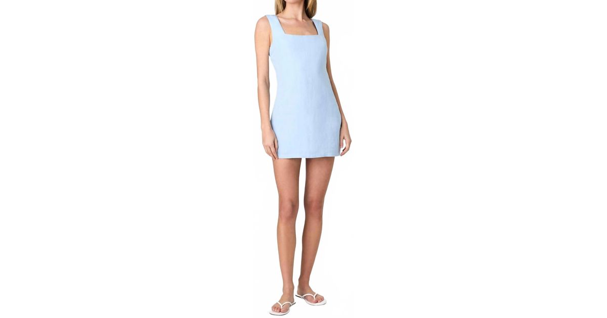 French Connection Birdie Linen Square Neck Mini Dress in Blue | Lyst French Connection Birdie Linen Square Neck Mini Dress in Blue | Lyst