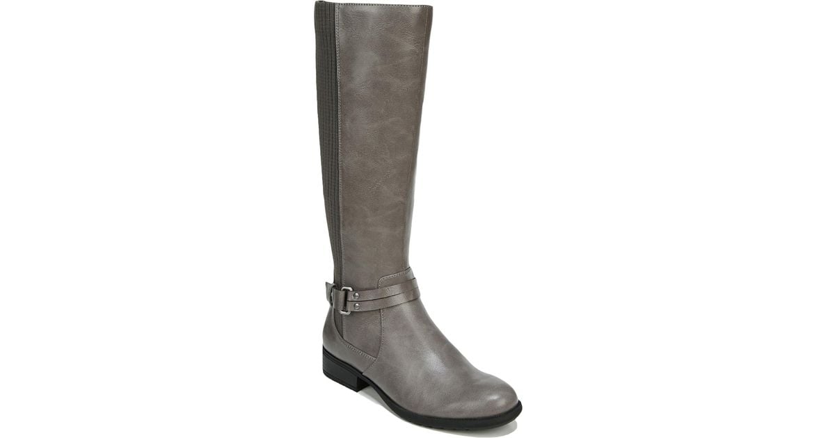 LifeStride X-anita Knee-high Heeled Riding Boots in Gray | Lyst