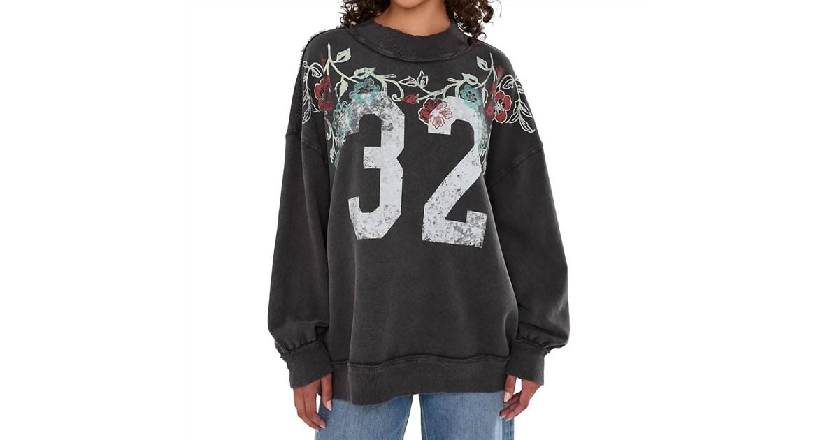 Palm Spring Brand Free People Palm Spring Turtleneck Graphic Pullover in Black | Lyst