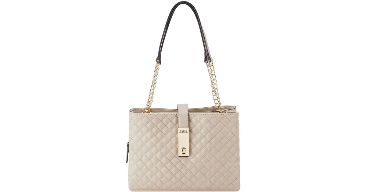 Guess Factory Cedar Quilted Satchel in White | Lyst