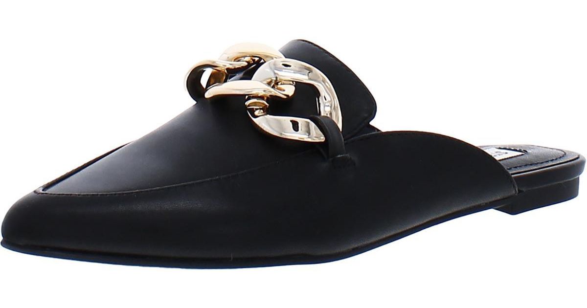 Steve Madden Leather Slip On Mules in Black Lyst