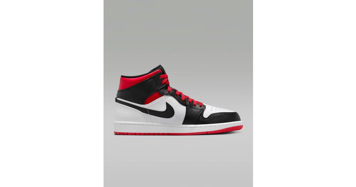 air jordan mid white gym red black