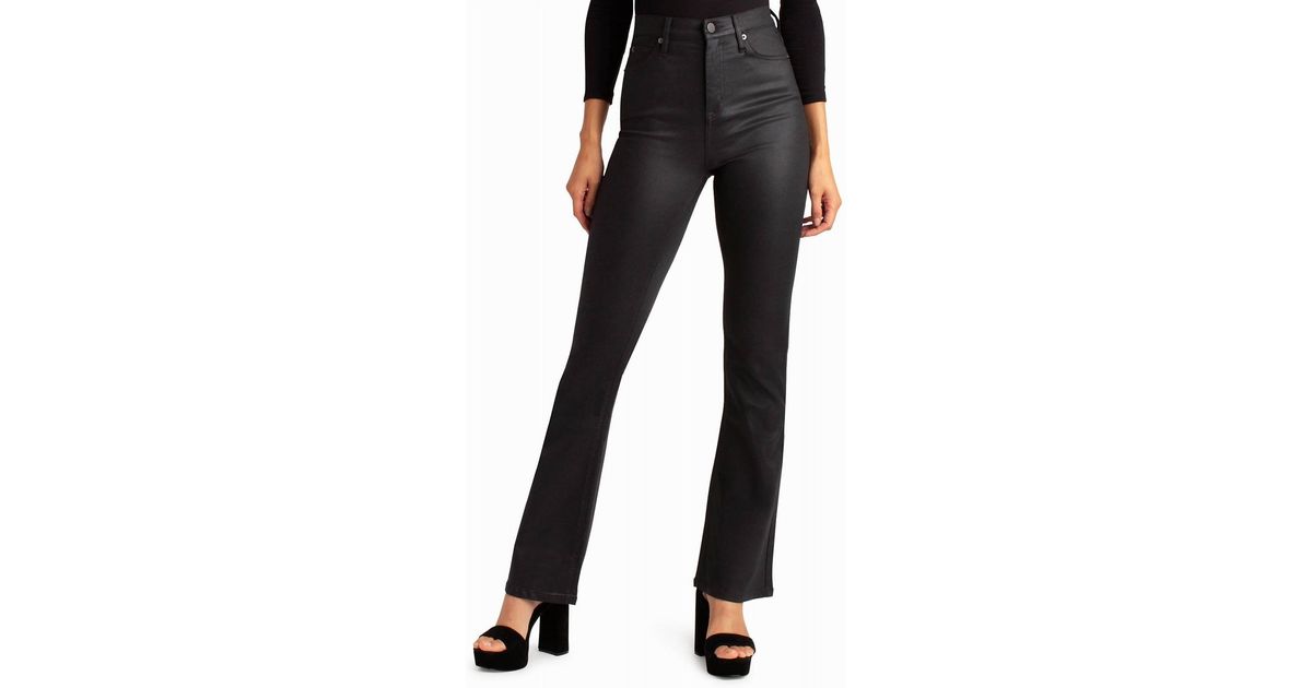 Nicole Miller Glisten High Rise Flared Jeans in Black | Lyst
