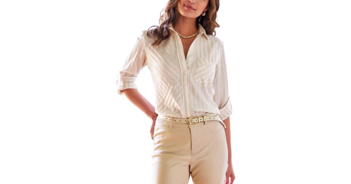 Teigan Rook Finley Teigan Stripe Shirt in White | Lyst